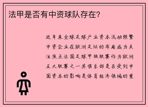 法甲是否有中资球队存在？